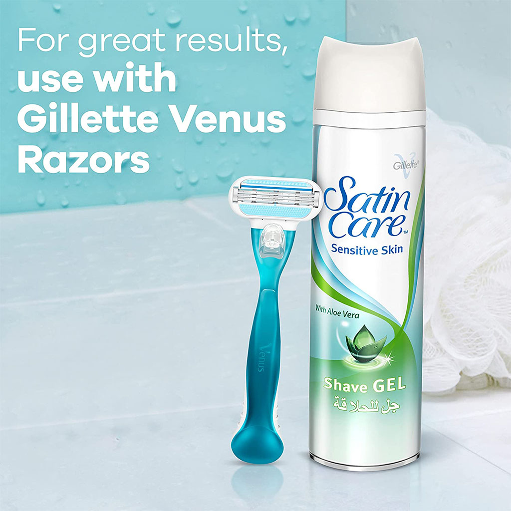 Gillette Satin Care Sensitive Shaving Gel with Aloe Vera – 200 ml