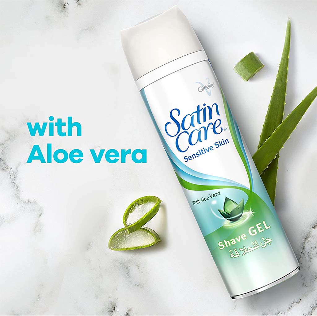 Gillette Satin Care Sensitive Shaving Gel with Aloe Vera – 200 ml