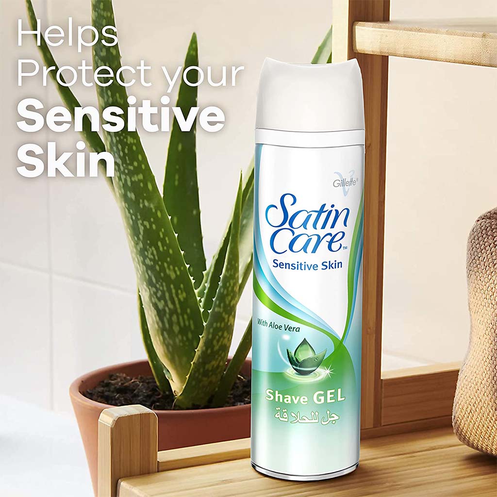 Gillette Satin Care Sensitive Shaving Gel with Aloe Vera – 200 ml