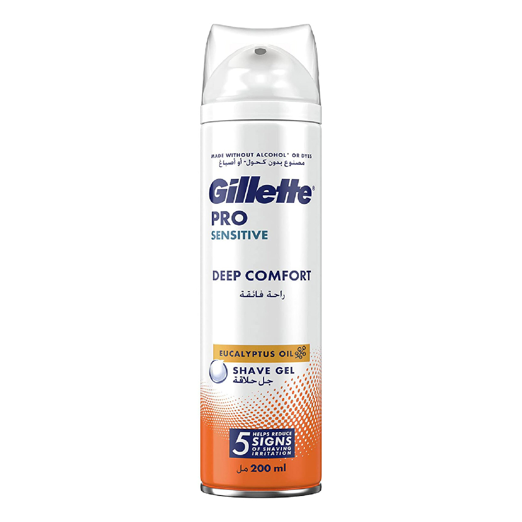 Gillette, Shaving Gel Pro Sensitive Comfort, Soothing Shaving Gel for Sensitive Skin, 200ml