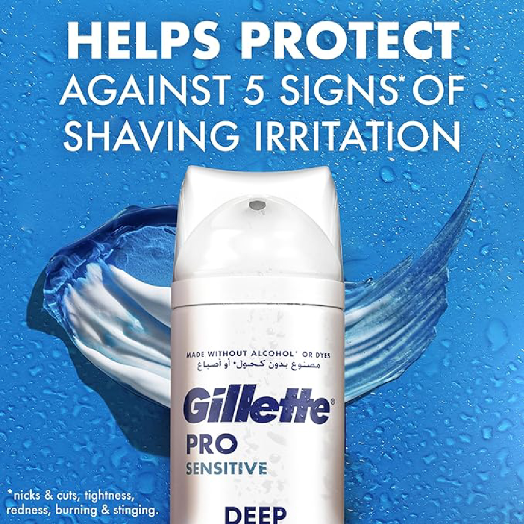 Gillette, Shaving Gel Pro Sensitive Comfort, Soothing Shaving Gel for Sensitive Skin, 200ml