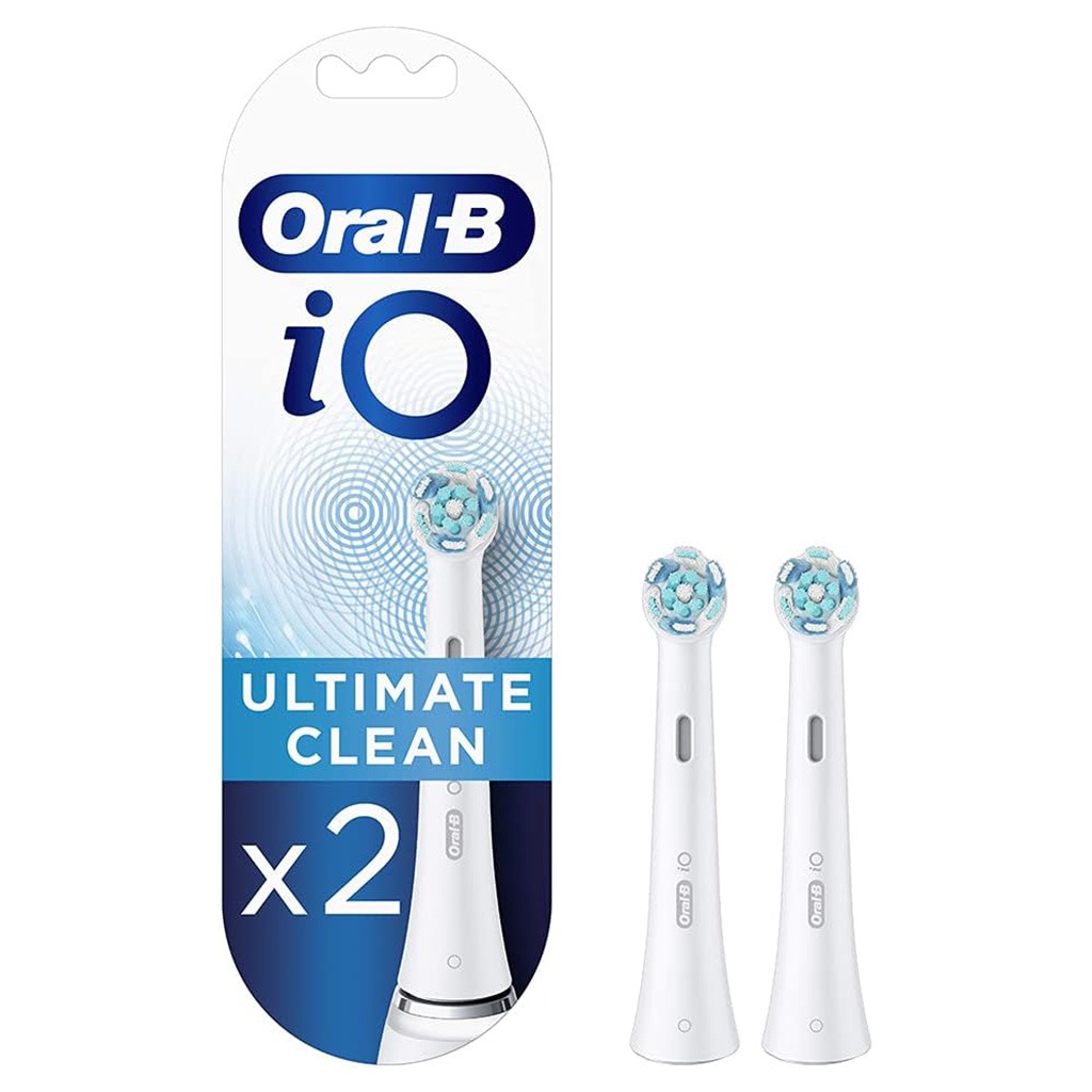 Braun Oral-B, iO Ultimate Clean Replacement Brush Heads White, Advanced brush heads for ultimate cleaning, 2 pieces
