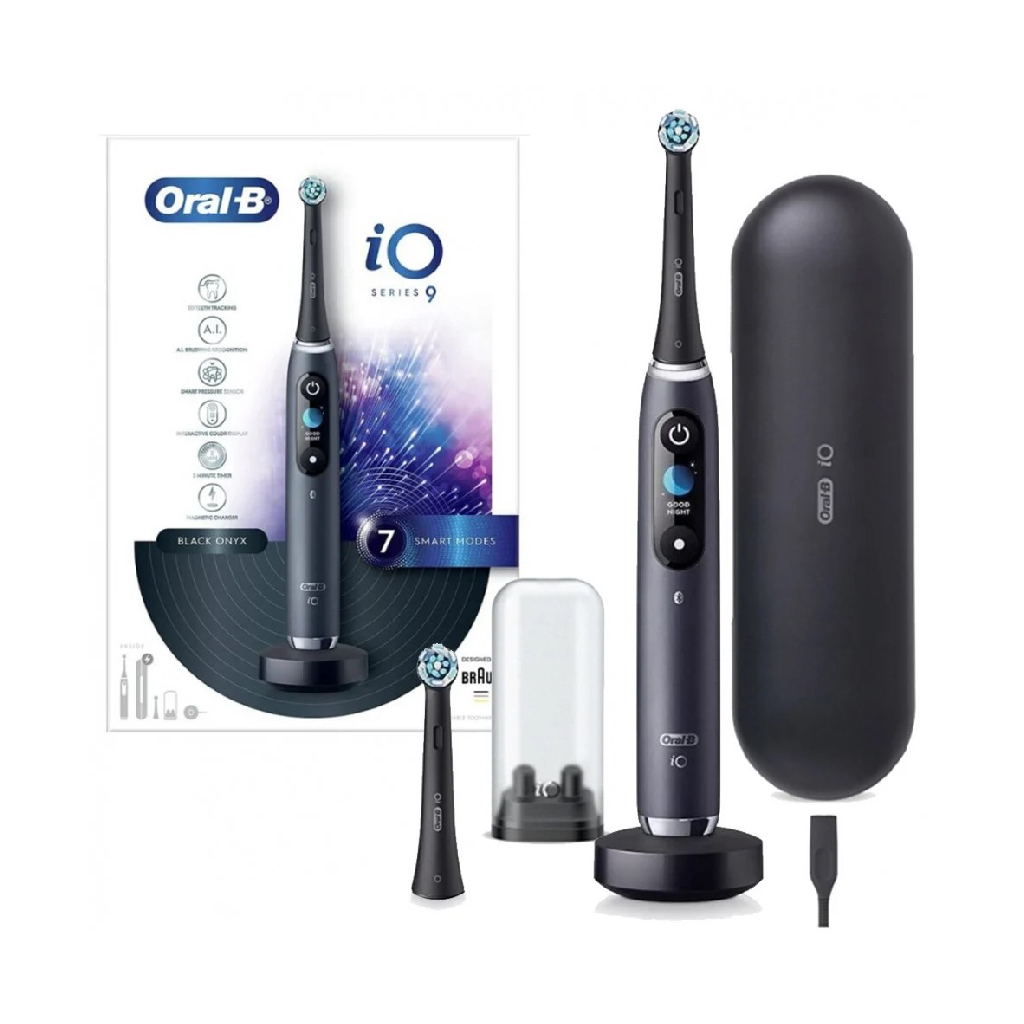 Oral-B, iO M-9 Replacement Brush Heads Black, High-performance brush heads for deep cleaning, 2 pieces