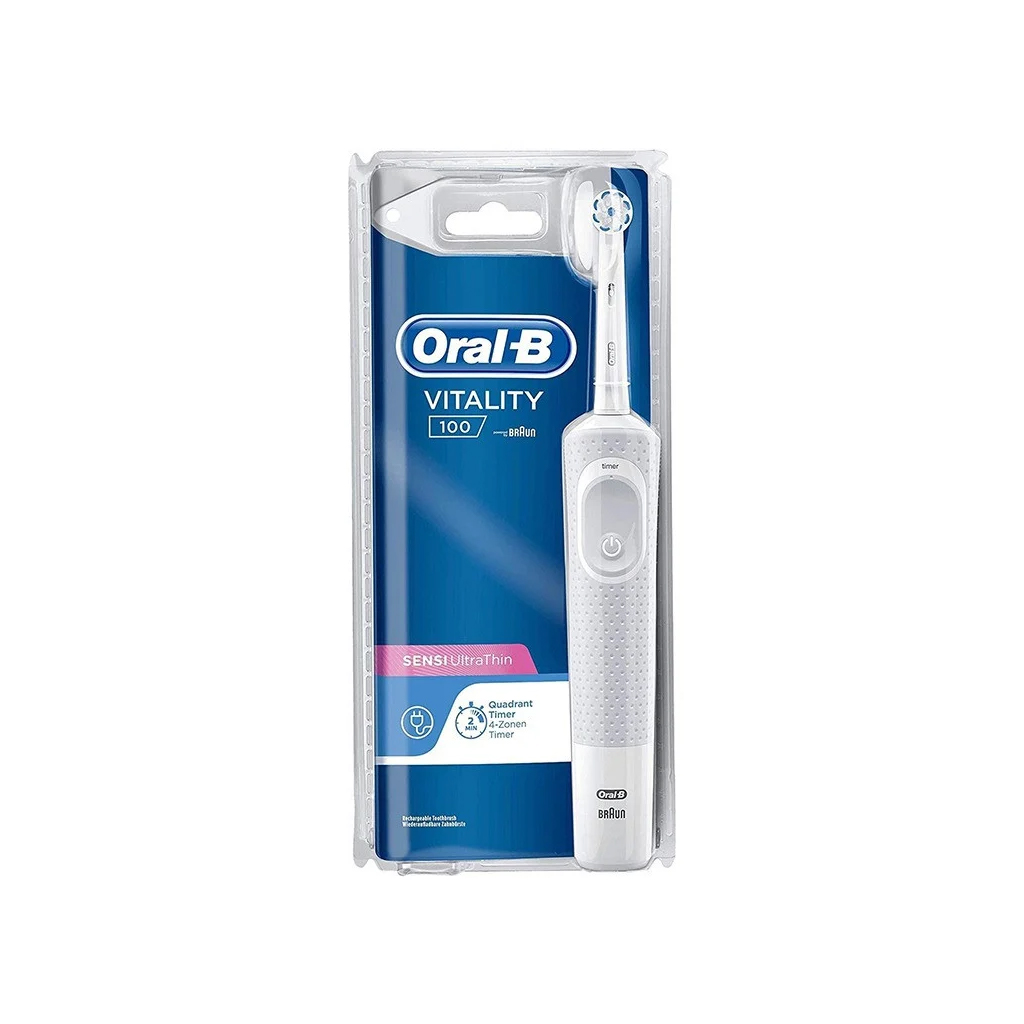 Oral-B, Vitality CrossAction Rechargeable Electric Toothbrush, Powerful cleaning with rechargeable battery