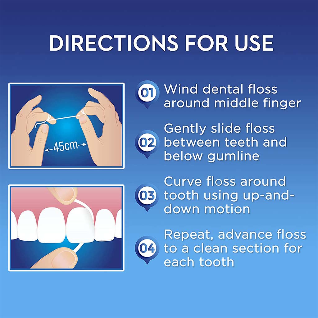 Oral-B, Dental Floss Waxed Mint, Mint flavored waxed dental floss for plaque removal