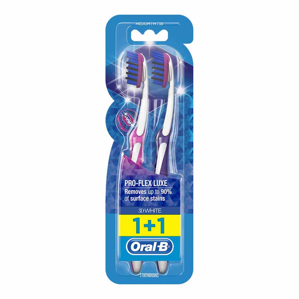 Oral-B 3D White Fresh Manual Toothbrush – Medium (1+1 Pack)