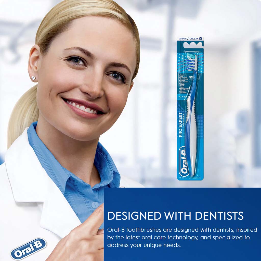 Oral-B, CrossAction Complete 7 Manual Toothbrush, Medium bristle toothbrush with advanced plaque removal, 2 pieces