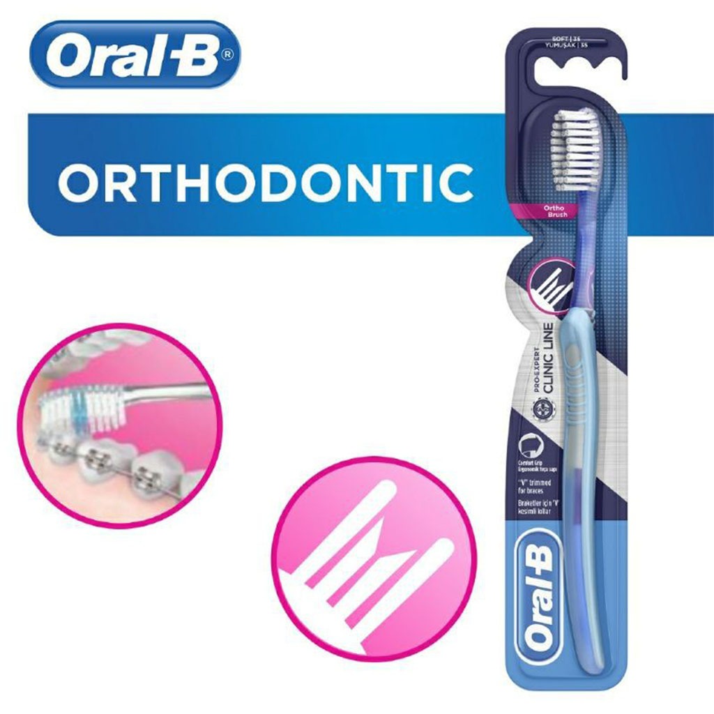 Oral-B, Orthodontic Manual Toothbrush, Special toothbrush designed for braces cleaning