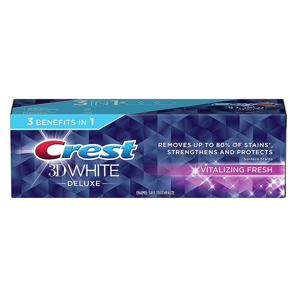 Crest, Tartar Protection 3D White Deluxe Vitalizing Fresh Toothpaste, Whitening toothpaste with tartar control, 75 ml