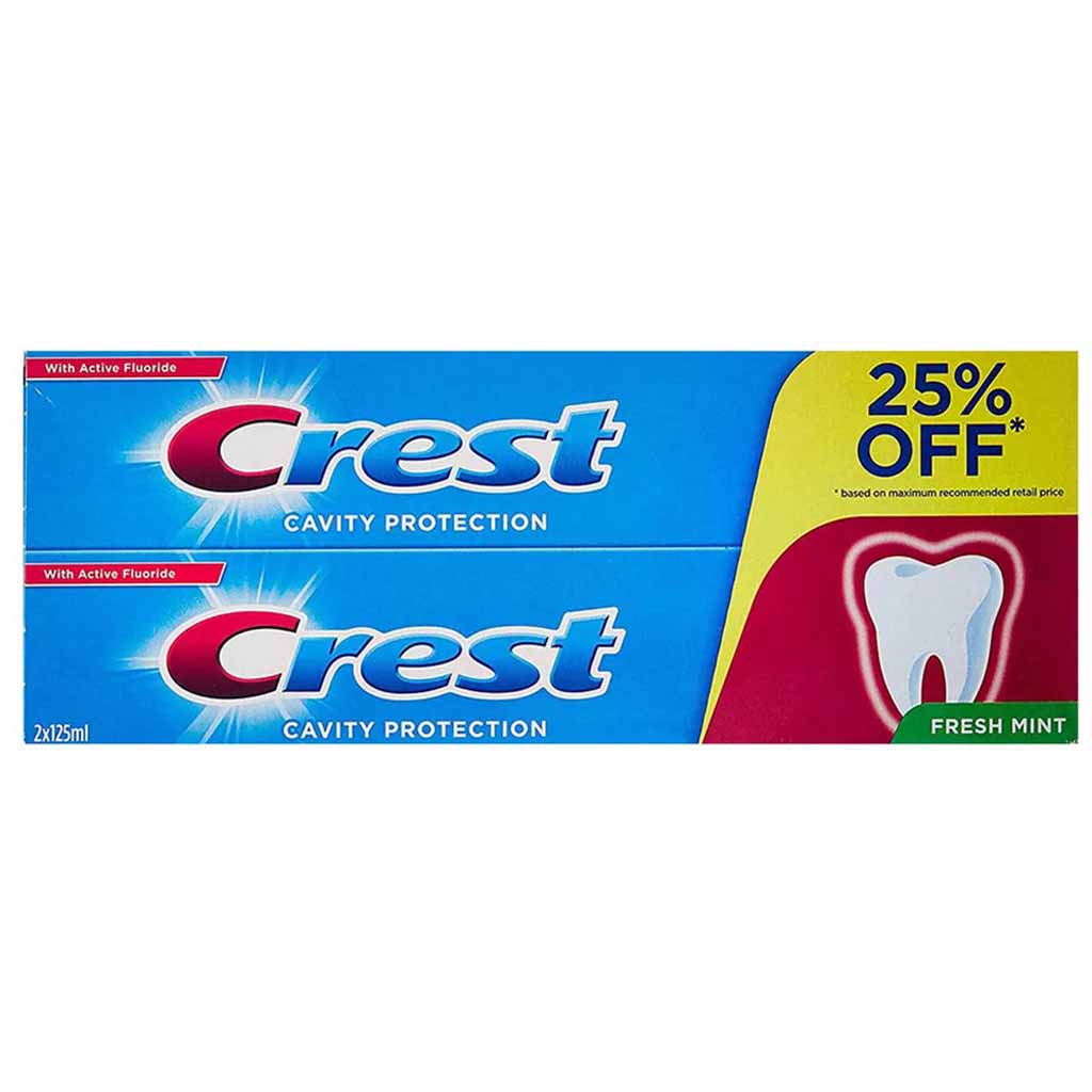 Crest, Cavity Protection Toothpaste Fresh Mint, Fluoride toothpaste for cavity prevention, 125ml