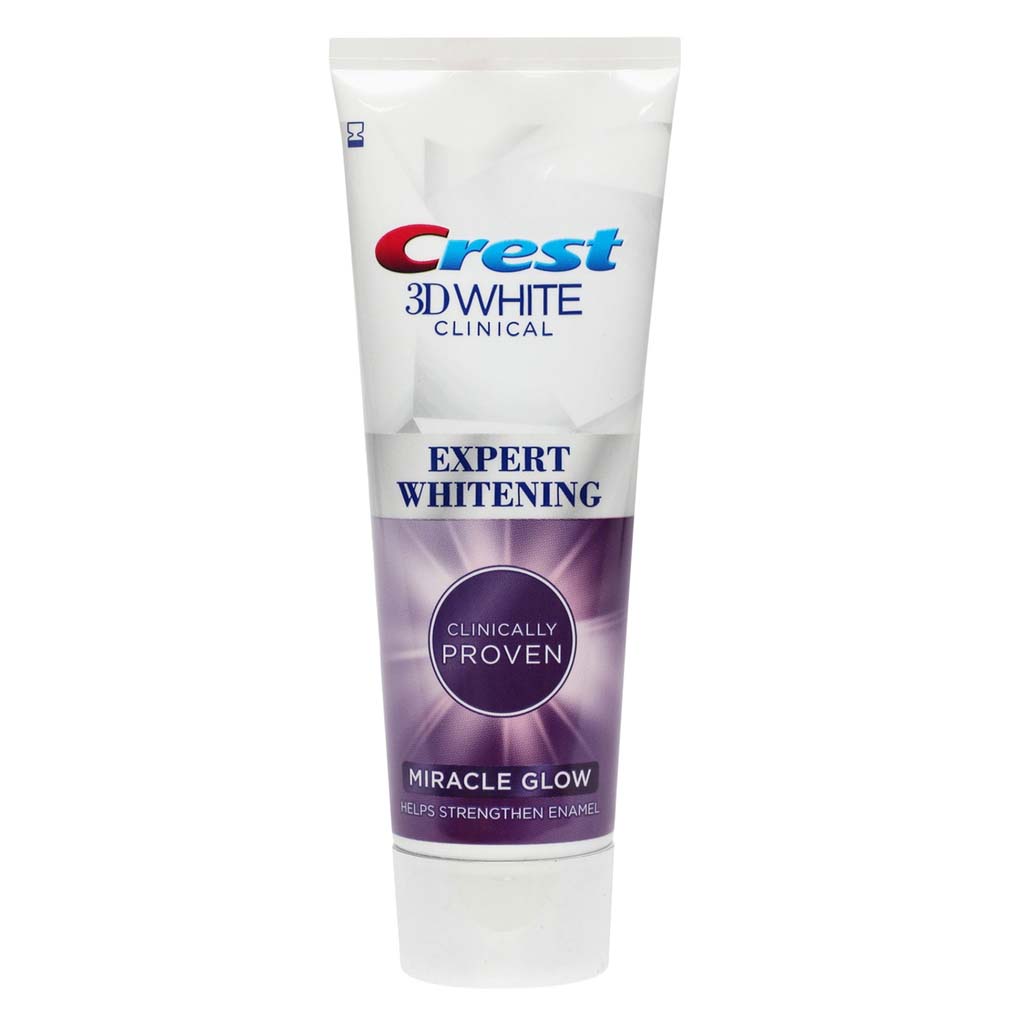 Crest, 3D White Clinic Miracle Glow toothpaste, Whitening toothpaste for radiant smile, 75ml