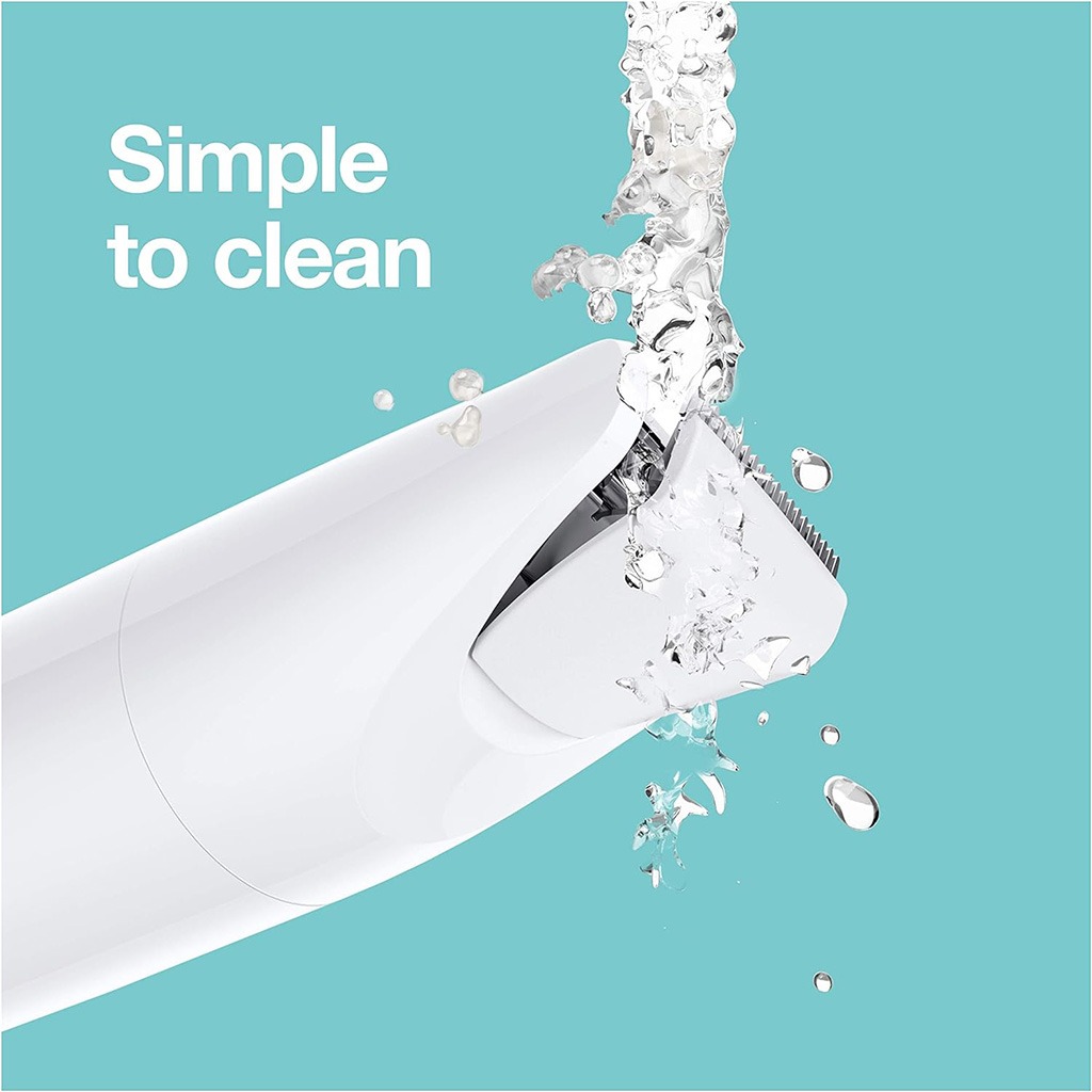 Braun, Hello Body Goodbye Hair Mini Trimmer, Precise facial hair trimmer for smooth grooming, white