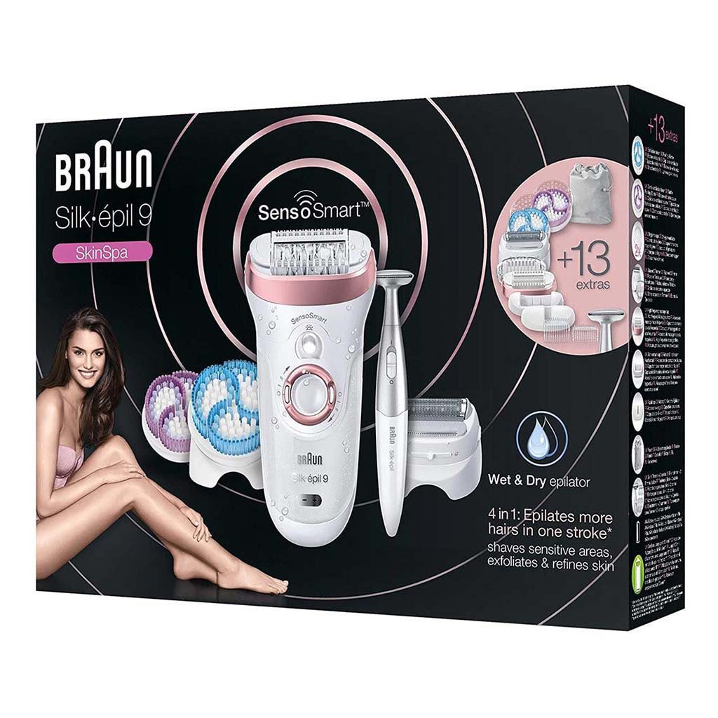 Braun, Silk-épil 9 SkinSpa Epilator 9980, Wet & dry epilation device