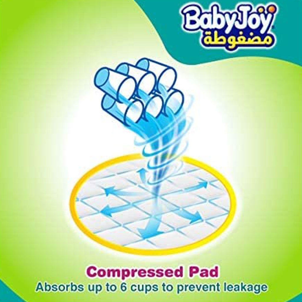 BabyJoy, Compressed Diamond Pad Large Diapers, Comfortable absorbent diapers for 10-18 kg, size 4