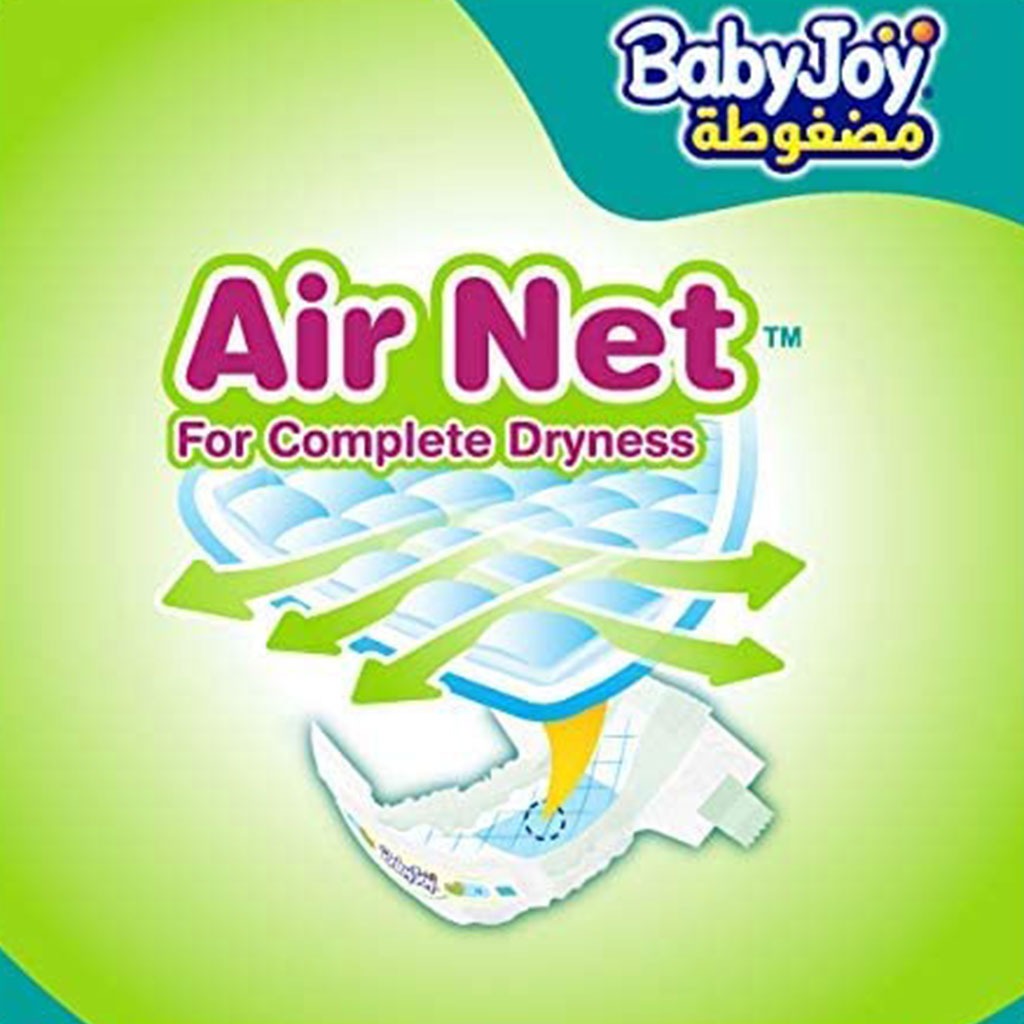 BabyJoy, Compressed Diamond Pad Large Diapers, Comfortable absorbent diapers for 10-18 kg, size 4