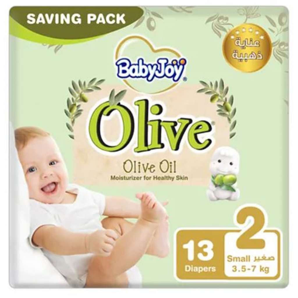 BabyJoy Olive Oil Saving  Pack Diapers Small, Size 2, 3.5-, 7 Kg 13 Count