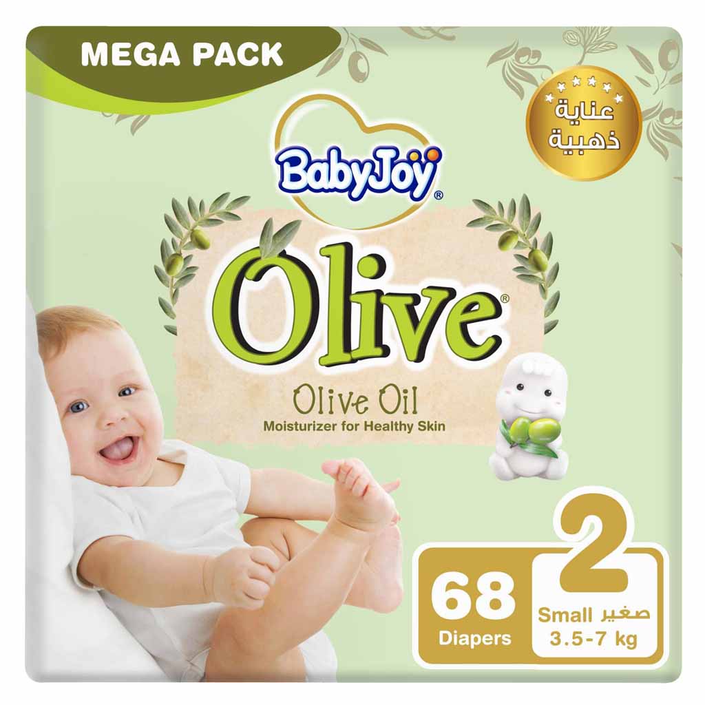 BabyJoy Olive Mega  Pack Small, Size 2 68 Count 3.5, 7 Kg