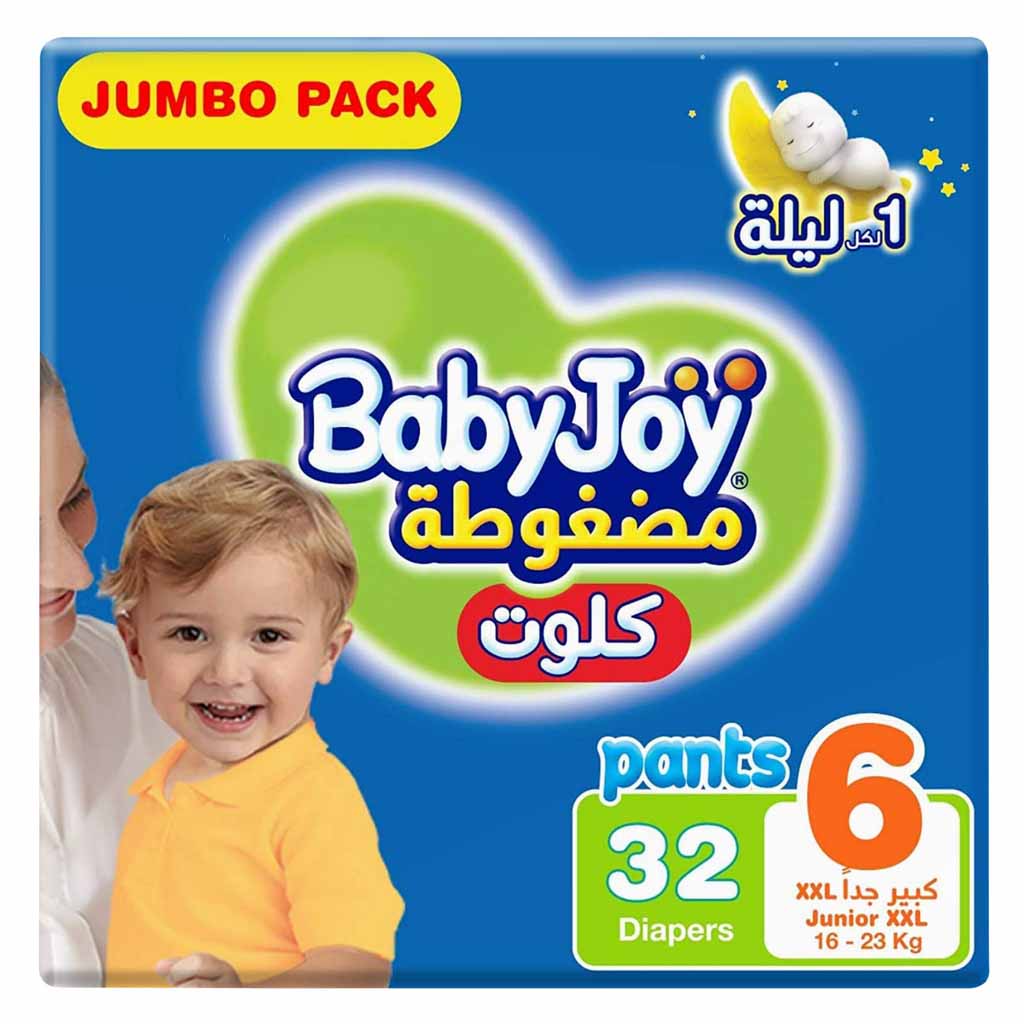 BABYJOY PANTS JUMBO PACK JUNIOR XXL SIZE 6 32 COUNT 16+ KG