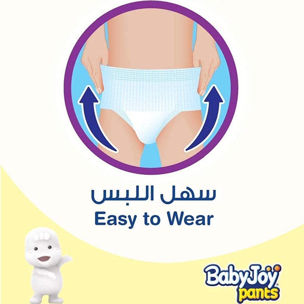 BabyJoy Culotte Pants Diapers Large, Size 4, 10-18Kg, Mega Pack of 56's