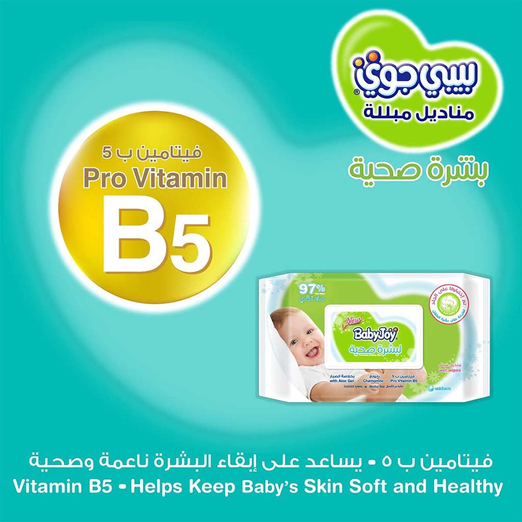 BabyJoy, Healthy Skin Gentle Baby Wet Wipes, Alcohol free gentle cleansing wipes, 50 pcs