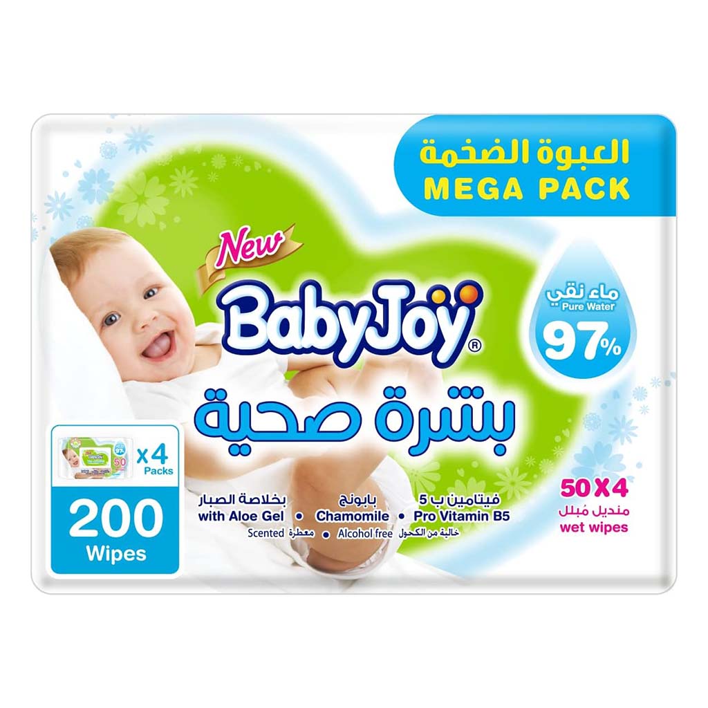 Baby Joy, Wet Wipes Healthy Skin, Gentle cleansing wipes for sensitive baby skin, 200 sheets