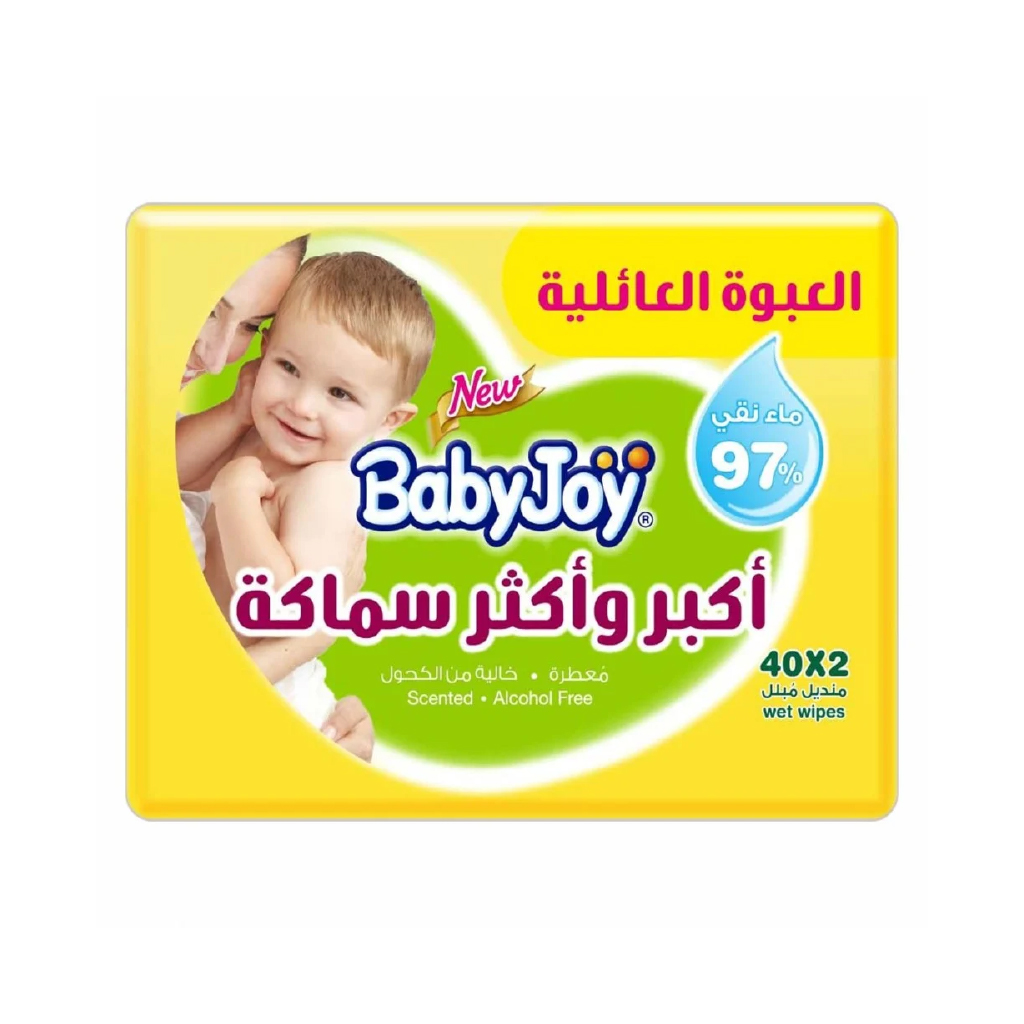 بيبي جوي مناديل مبللة سميكة معطرة – 40 × 2 منديل