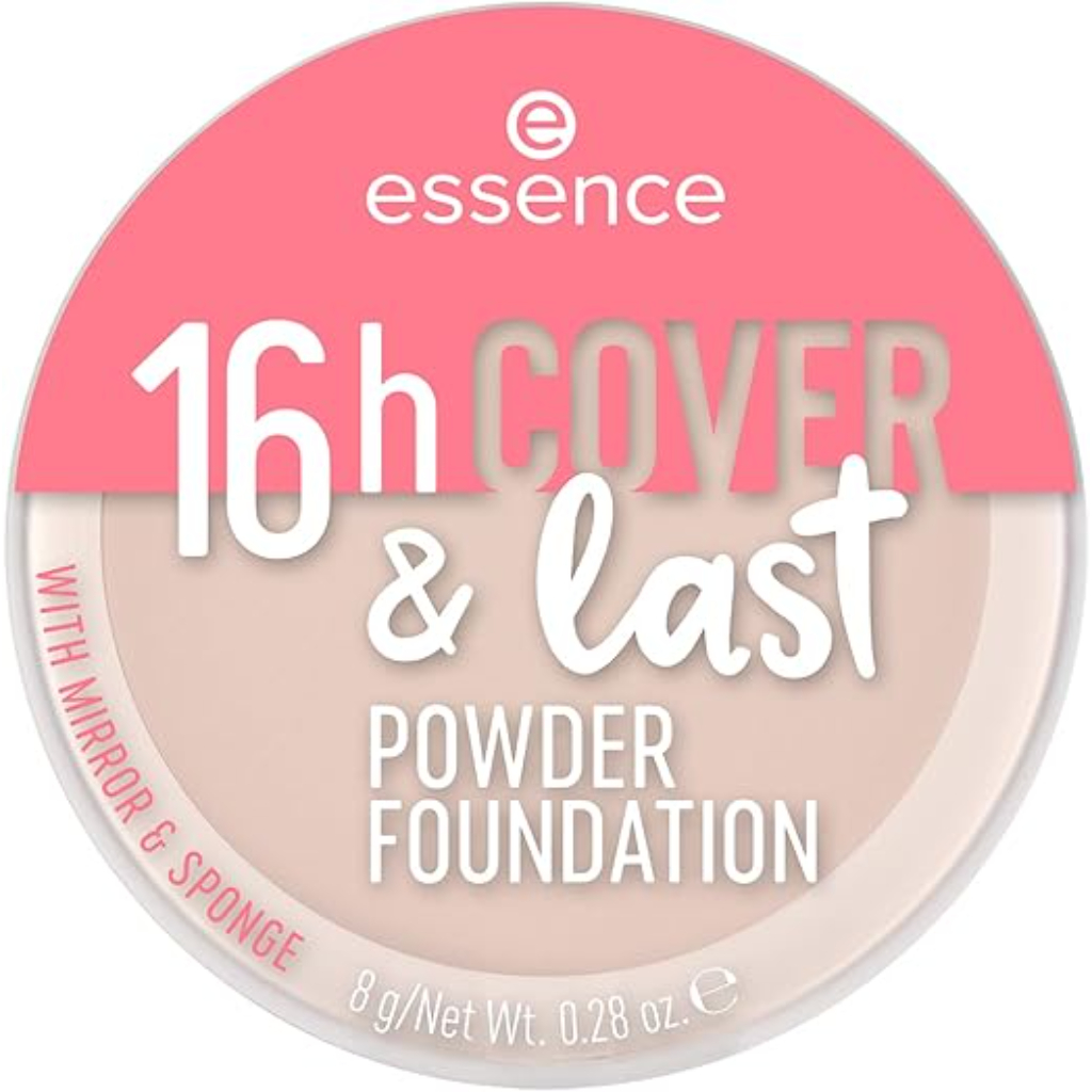 Essence, 16H Cover & Last Powder Foundation 01 Porcelaine, Long-lasting powder foundation with full coverage, Porcelaine shade