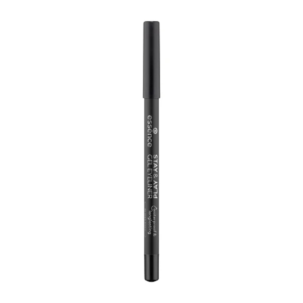 Essence, Stay & Play Gel Eyeliner 01 Black Raven, Long-lasting gel eyeliner in intense black, shade 01