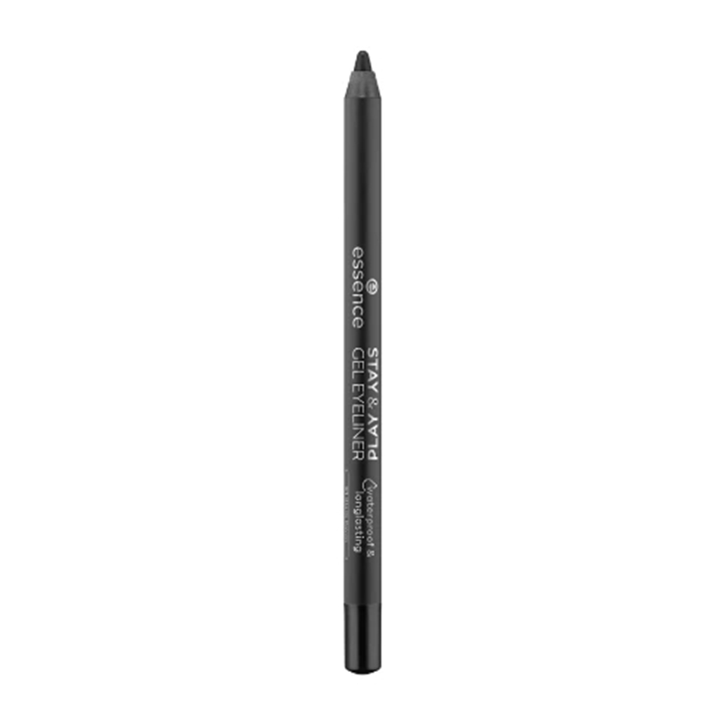 Essence, Stay & Play Gel Eyeliner 01 Black Raven, Long-lasting gel eyeliner in intense black, shade 01