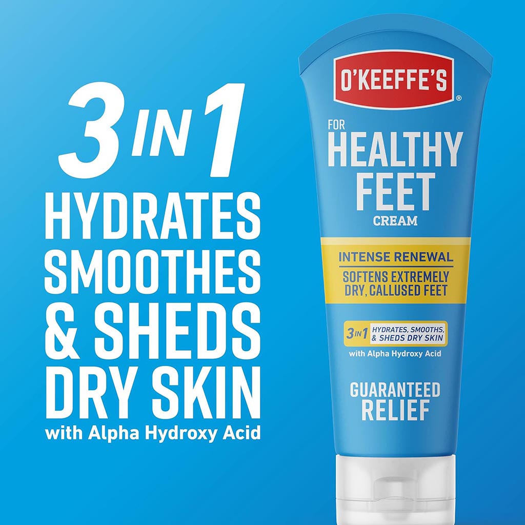 O'Keeffe's, Healthy Feet Exfoliating Foot Cream, Foot cream with exfoliating properties for smooth skin, 89ml