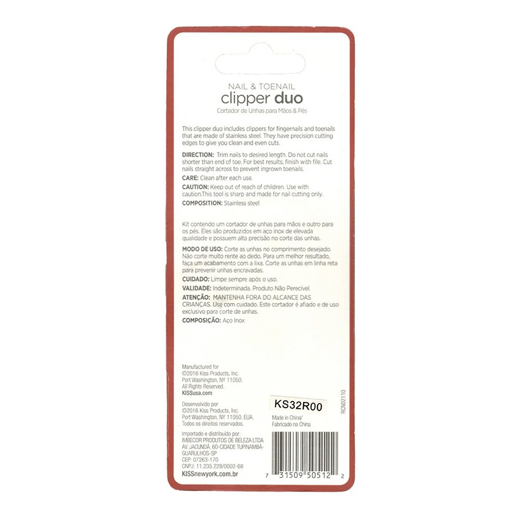 Kiss Nail & Toenail Clipper Duo Premium 2's RCN02