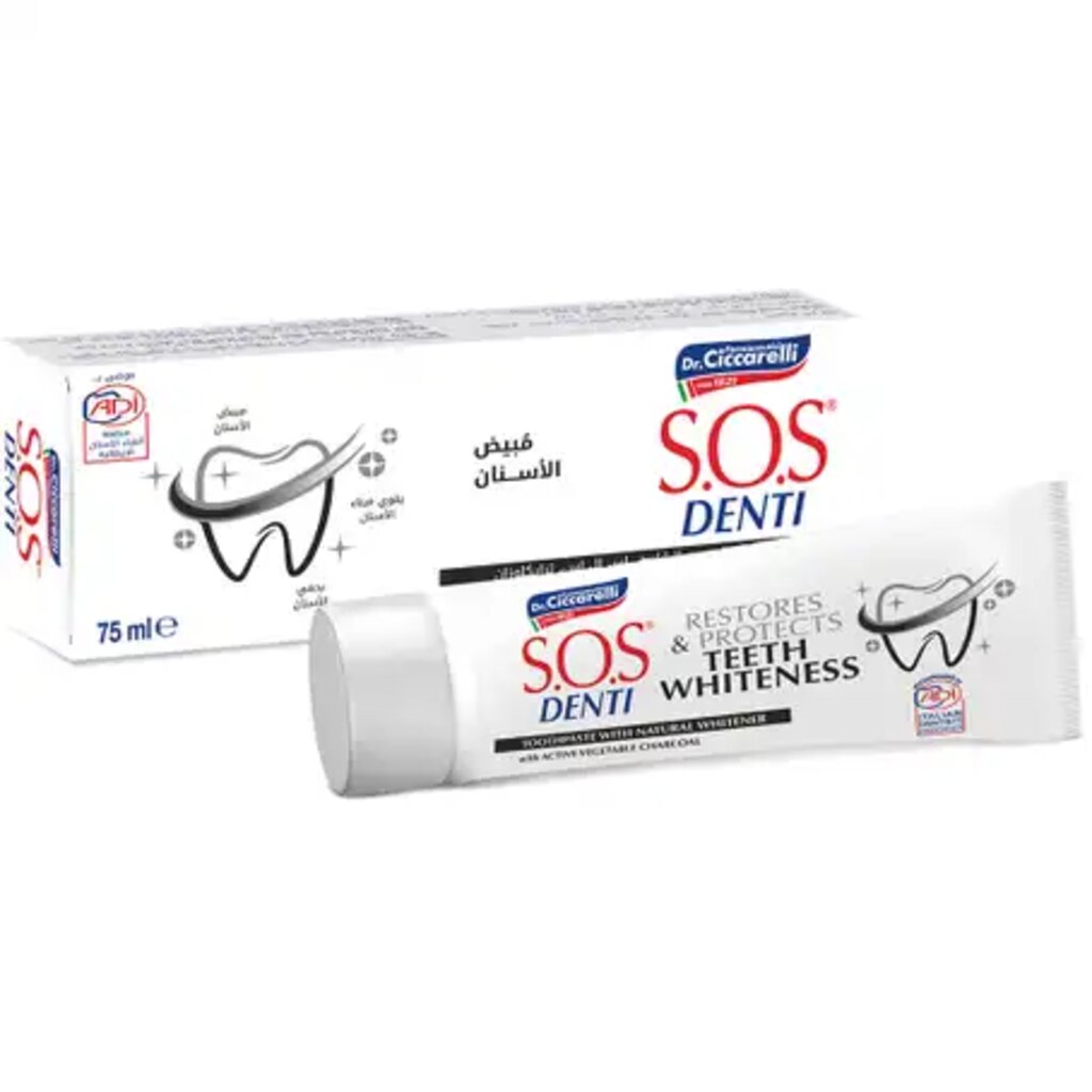 S.O.S. Denti, Whitening Brightening Toothpaste, Toothpaste for whitening and brightening teeth, 75ml