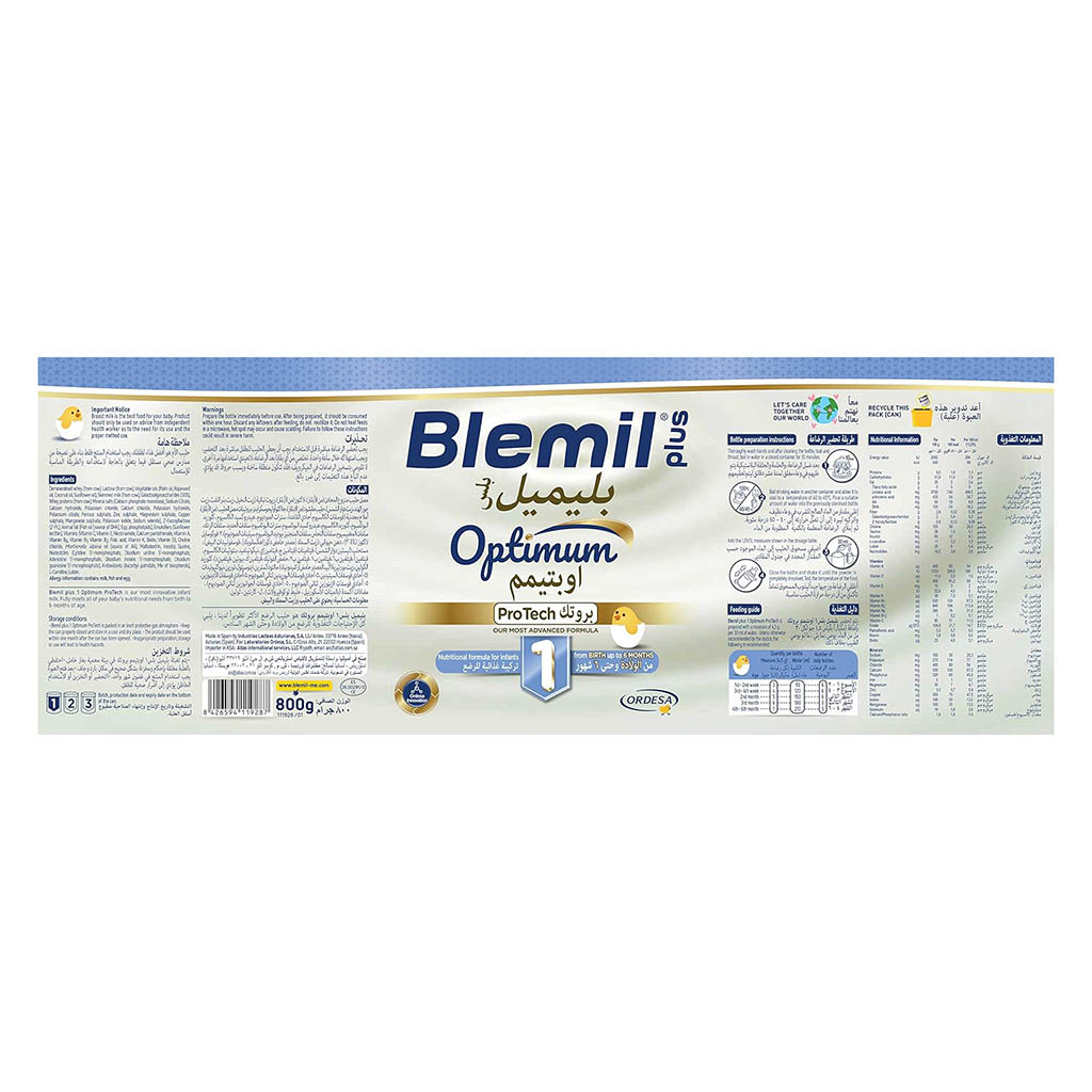 Blemil Plus 1 Optimum Protech 1–6 Months Nutritional Formula – 800 g