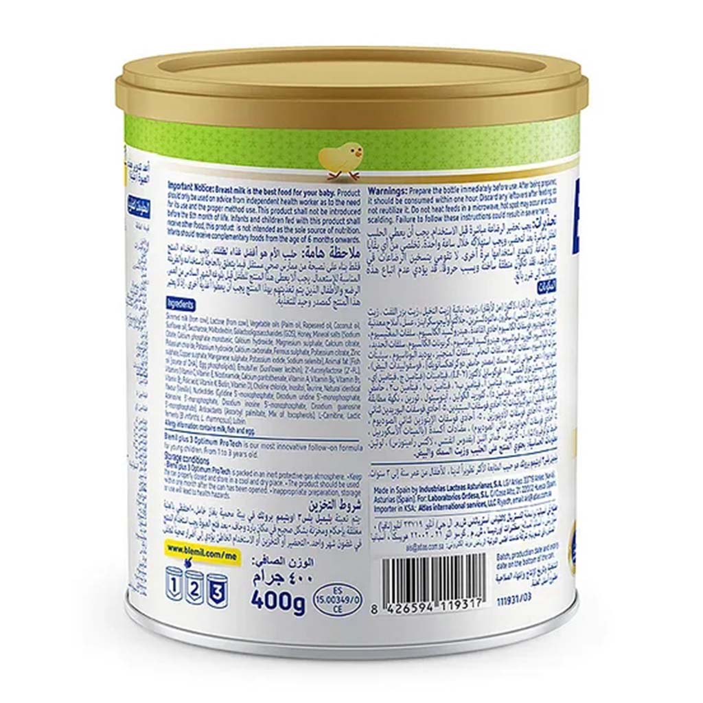 Blemil Plus 3 Optimum Protech 1–3 Years Follow-On Formula – 400 g