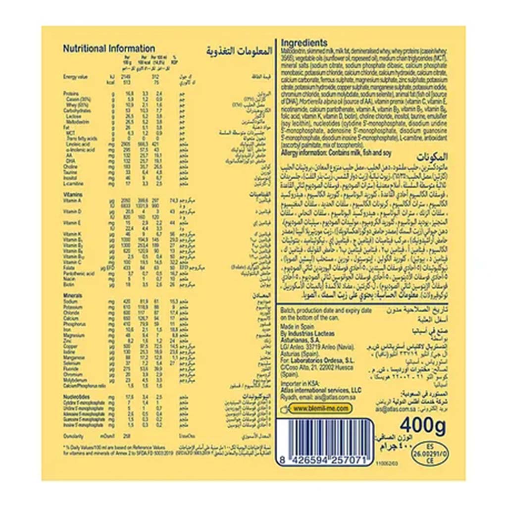 Blemil Plus Preterm Infants Formula, 400G