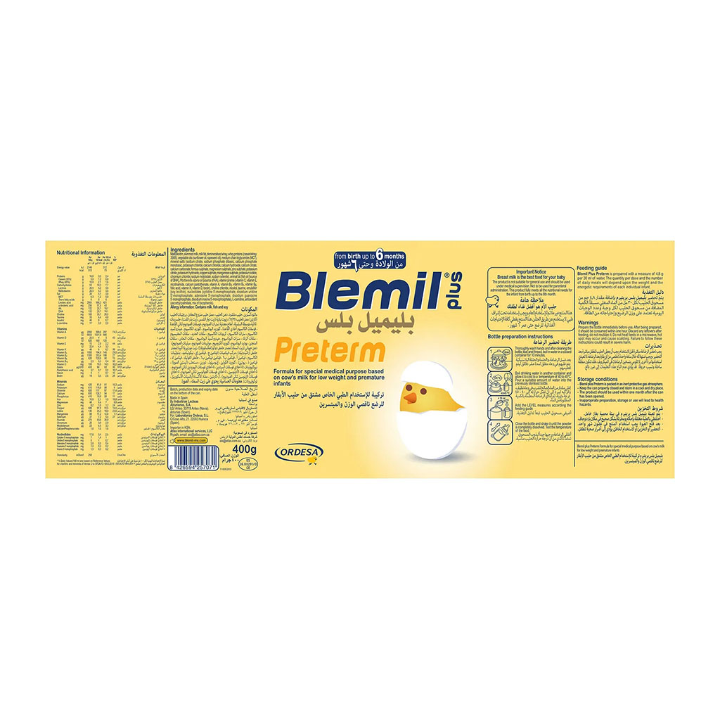 Blemil Plus Preterm Infants Formula, 400G