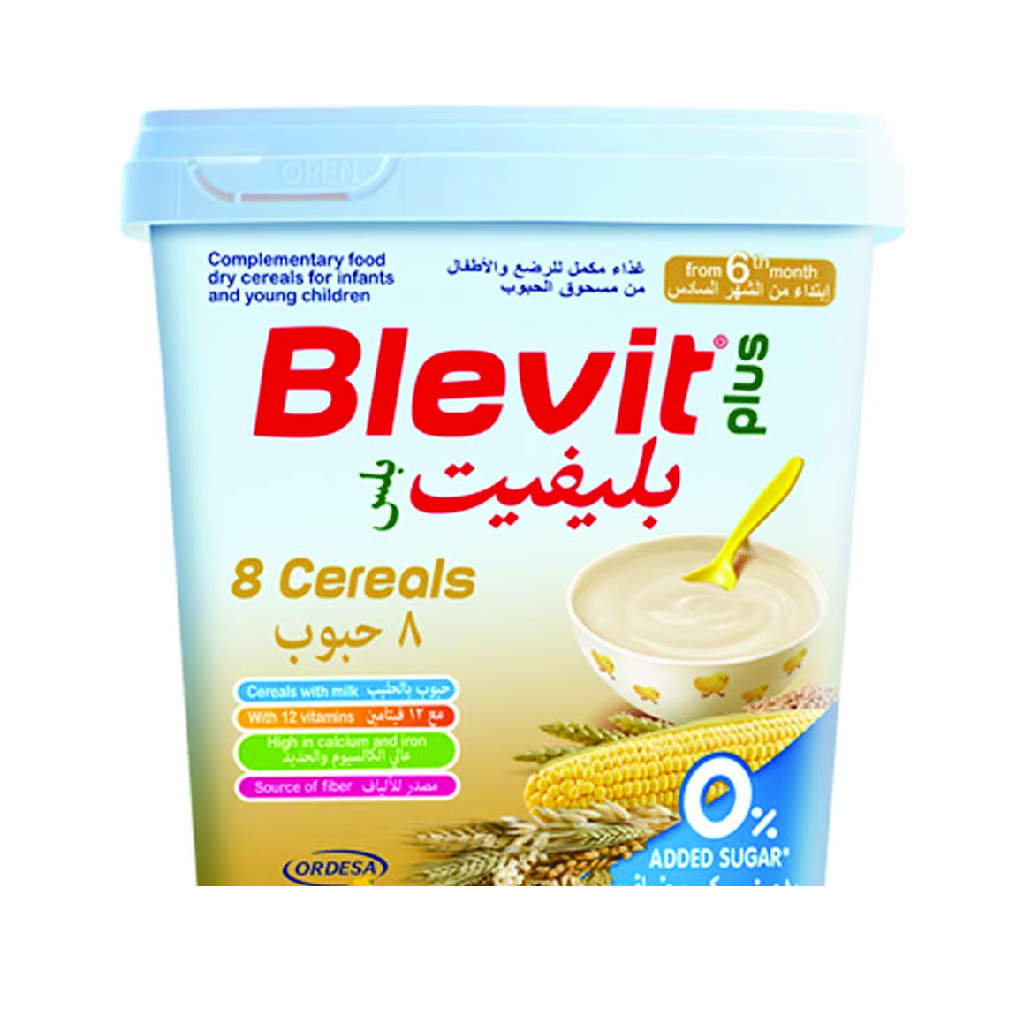 Blevit Plus, 0% added sugar 8 cereals, Healthy baby cereal blend without added sugar, 250 g