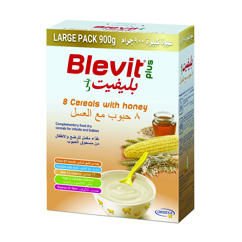 Blevit Plus8 Cereals With Honey Cereal Food For Infants And Young Babies, 900 G
