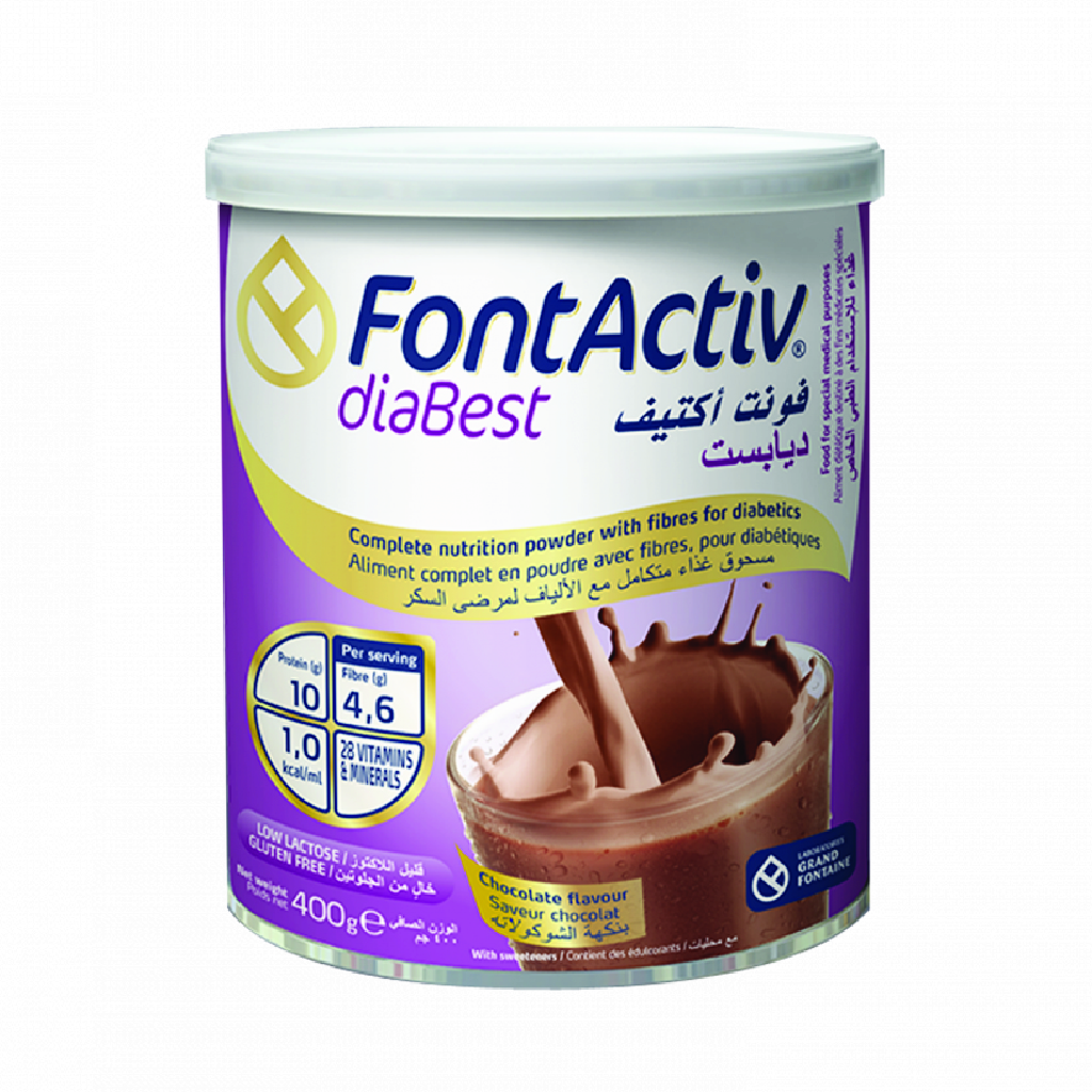 Fontactiv, Diabest Chocolate, Nutritional support for diabetic health, 400 g