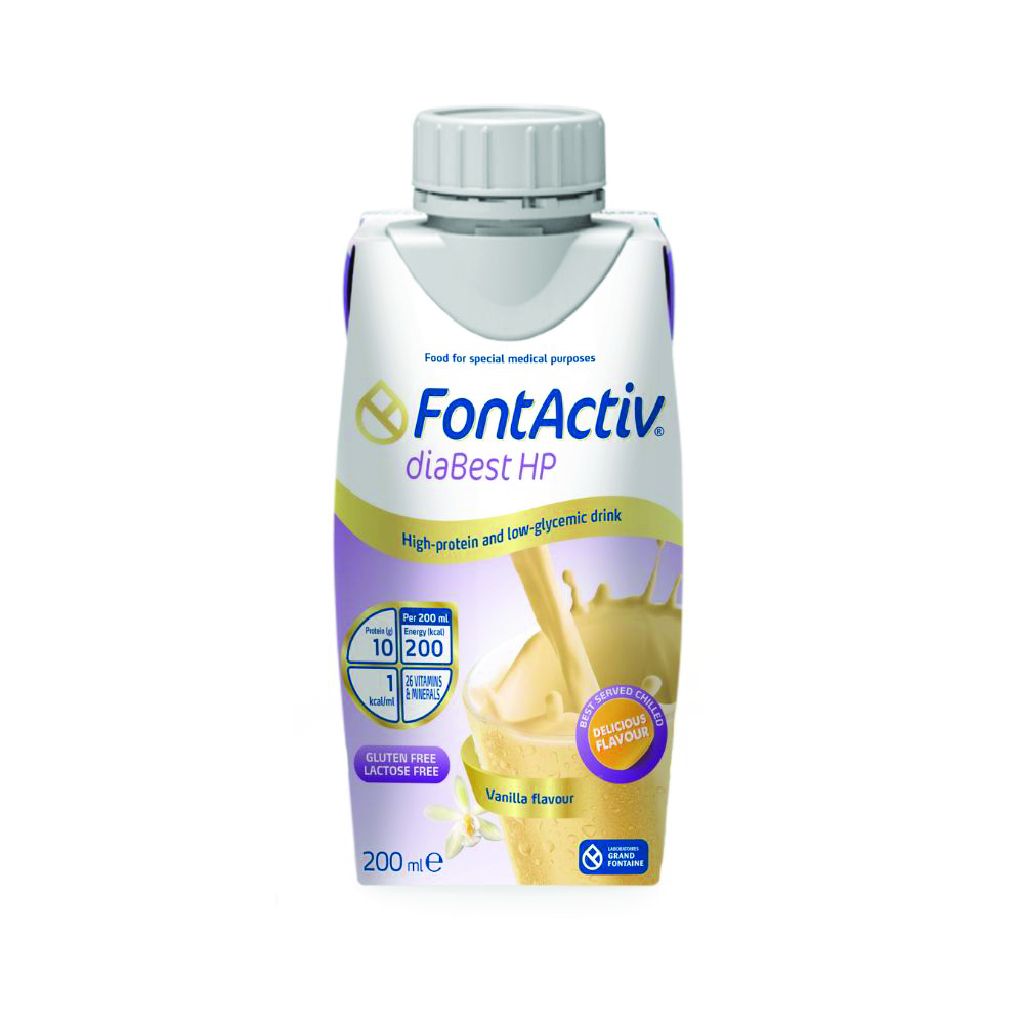 FontActiv Diabest Protein Vanilla – 200 ml Tetra Pack