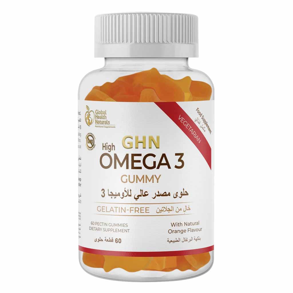 جي إتش إن علكة أوميغا 3 بتركيز عالٍ (180 ملغ)