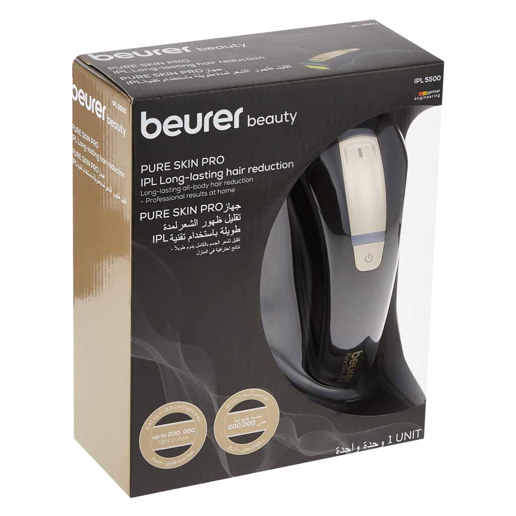 Beurer IPL Pure Skin Pro Hair Removal Device, Model IPL 5500 Black