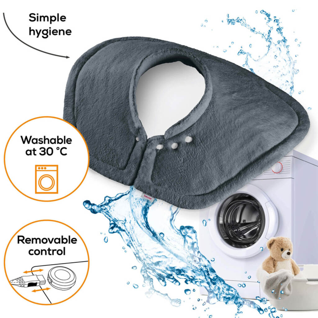 Beurer, Cosy Heated Shoulder & Neck Pad, Extra-soft fleece heating pad for muscle relaxation, hk 54