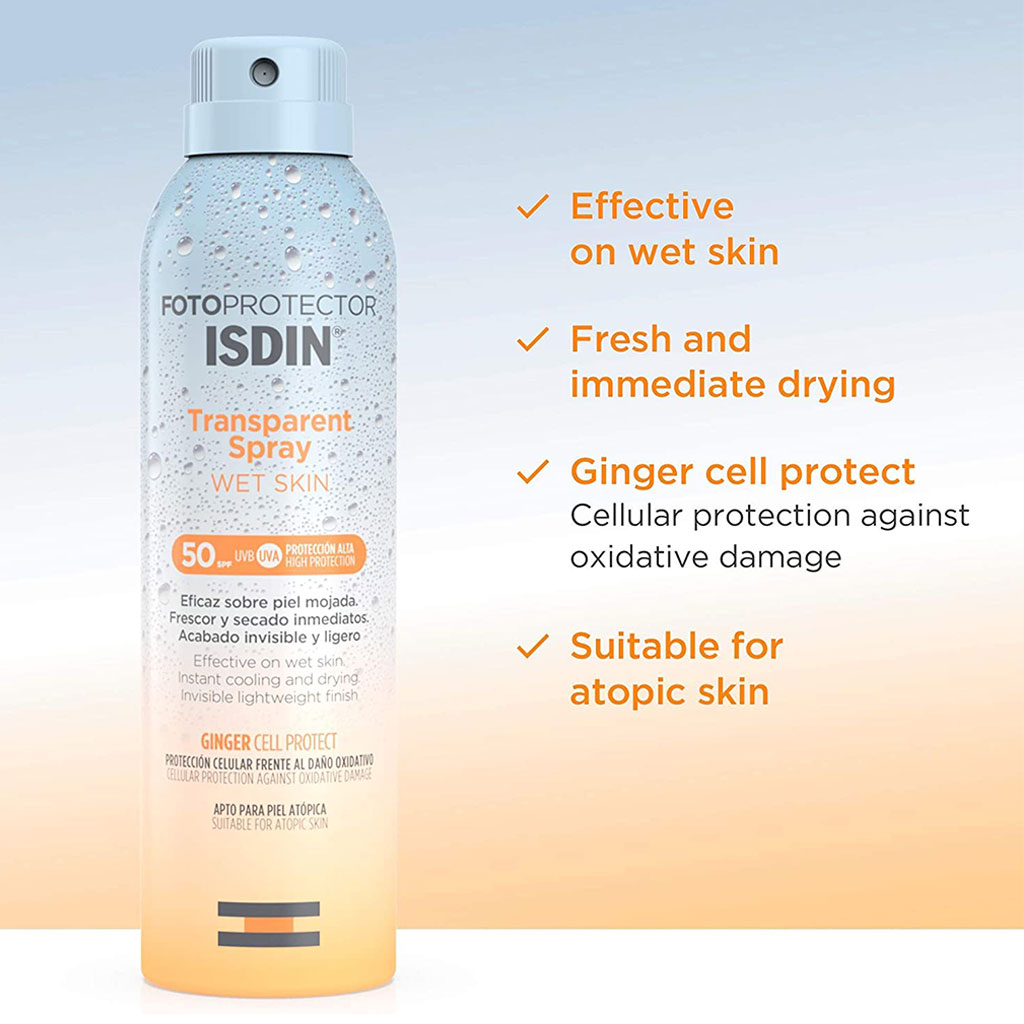 Isdin Fotoprotector Wet Skin Trans Spr 50+ 250 ml