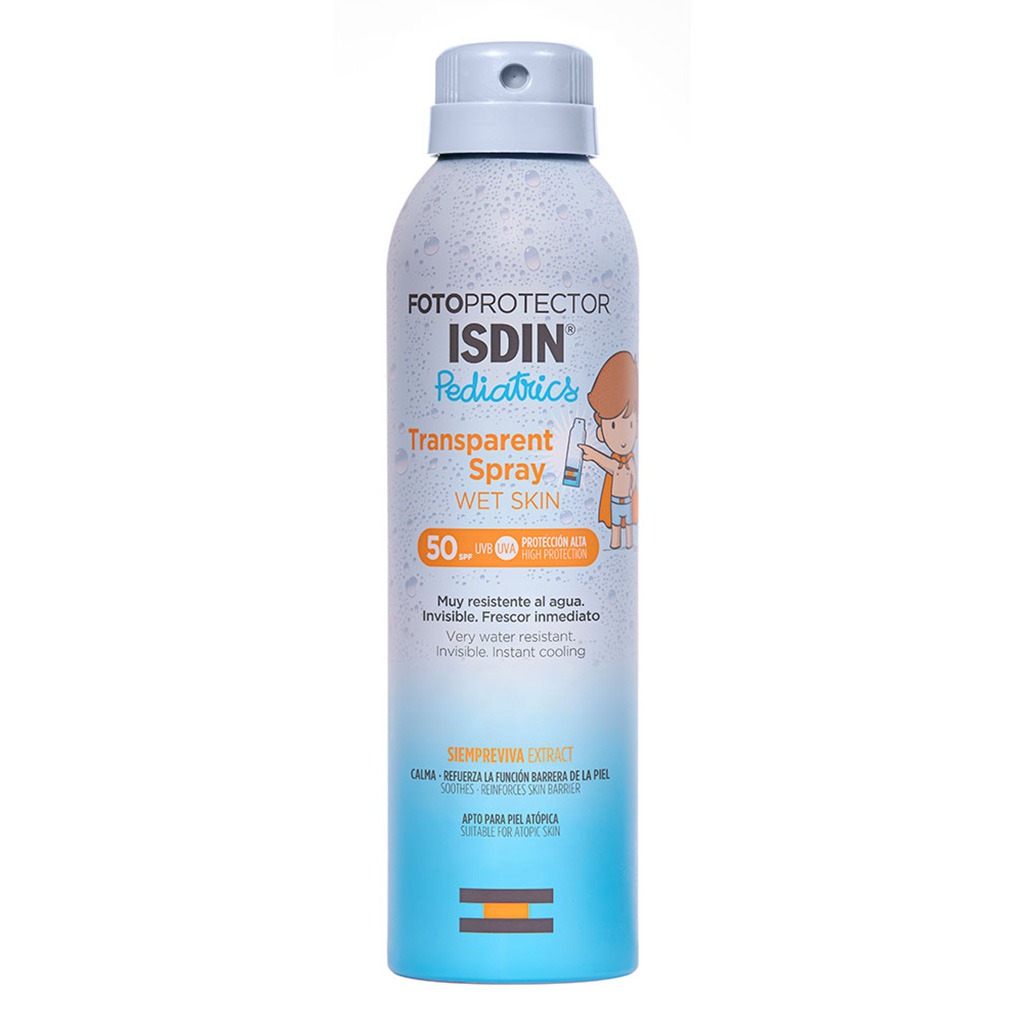 Isdin Pediatrics Fotoprotector Wet Skin Transparent Spray With Spf50+, 250 Ml