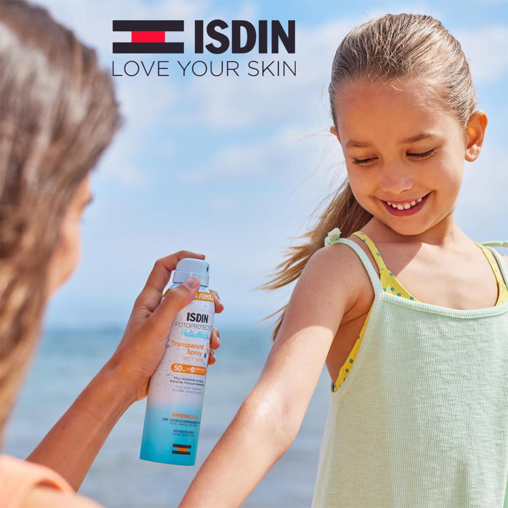 Isdin Pediatrics Fotoprotector Wet Skin Transparent Spray With Spf50+, 250 Ml