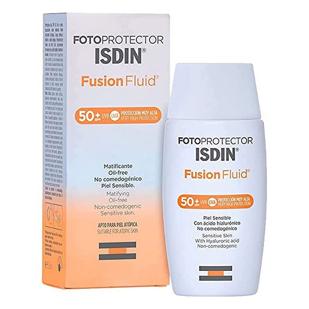 ISDIN, Fotoprotector Fusion Fluid Sunscreen SPF 50+, High protection lightweight sunscreen, 50ml