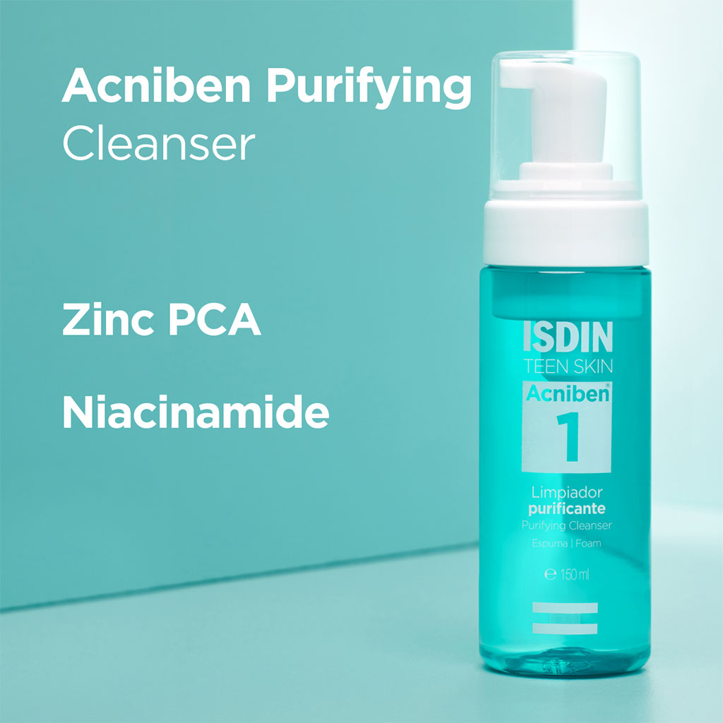 Isdin, Teen Skin Acniben Purifying Cleanser Foam, Purifying foam cleanser for acne-prone skin, 150ml