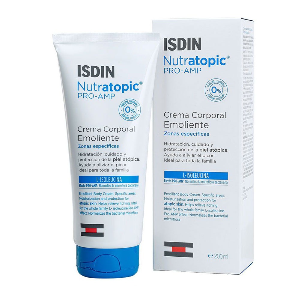 Isdin, Nutratopic Pro-AMP Emollient Cream, Intensive moisturizing cream for dry sensitive skin, 200ml