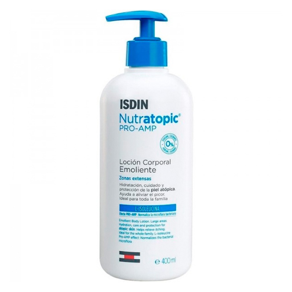 Isdin, Nutratopic Pro-AMP Emollient Lotion, Soothing lotion for dry and sensitive skin, 400 ml